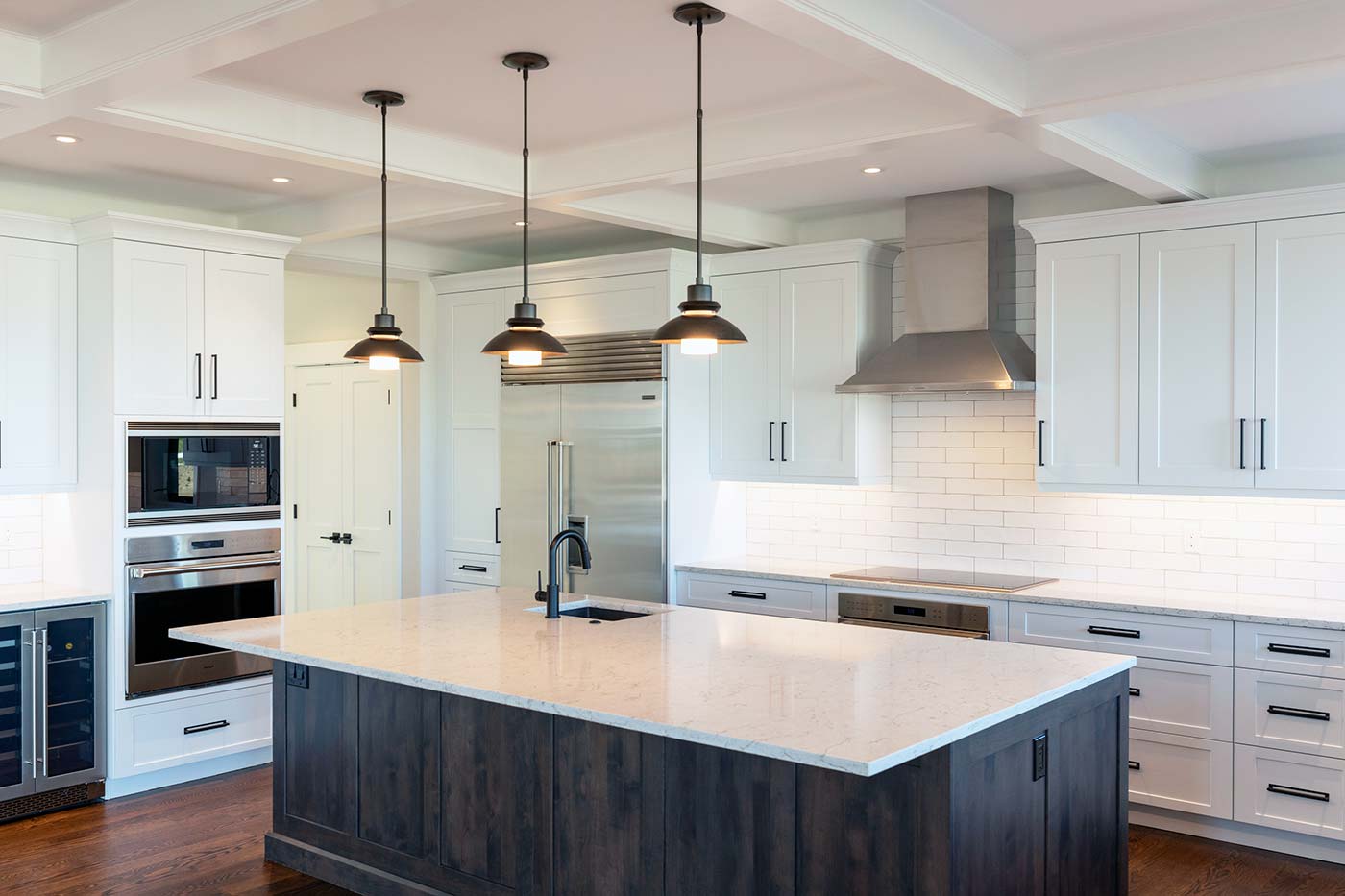 Detailed beamwork farmhouse kitchen